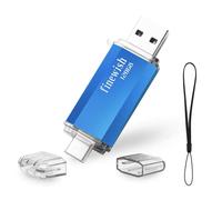 USB C Memory Stick 128 GB, 2 in 1 Type C Flash Drive 128gb USB Key Portable Otg Pendrive 128gb up to 20MB/s Read Speed for Tablets, Macbook, Android Smartphones, Samsung, Huawei, Oneplus Etc. (Blue)