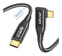 USB C Monitor Display Cable 8K@60HZ [0.9M, 2 Pack] Right Angle USB4 for Thunderbolt 4 Cord, 40Gbps Data Transfer, 240W Charging Compatible with USB C 3.2 Gen 2, MacBook, iPhone 17, Portable Moniter