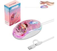 USB C Mouse Wired, Type-C & USB A 2-in-1 with 7-Color LED Backlight,4.92ft Cable,1000D-PI Mini Silent 3-Button Ergonomic Computer Mouse for PC,Laptop,Mac,Windows,Chromebook,HP,DELL XPS,ASUS,Surface