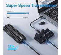 USB C Multiport Adapter 10Gbps 4xTypeC And 2xUSB Connection For Tablet Laptop Printer USB Fan Data Read
