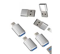 USB C OTG Adapter Type C Male to USB-A Female Adaptor (6 Pack) for iPhone 16 15 for iPad for Apple Macbook Pro Compatible for Samsung Galaxy S23 Auto Car Plug Connector Charging Cable Port Converter