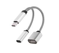 USB C OTG Adapter with Power Compatible with Google Chromecast with Google TV & Google Smart Phone - Supports Power Delivery for Flash Drives, Keyboards, and Hubs