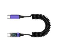 USB C PD100W Charging Cable with Intelligent Display High Speed Data Sync for Multiple Devices TypeC Fast Charging Cable