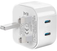 USB C Plug,20W Fast Charger Plug UK Compatible with iPhone 17 air/16/15/15 Pro/15 Pro Max/14/14 Pro/13/13 Pro/12/12 Pro/11/ipad,Type C Plug Fast Charging for Watch Dual Port USBC Wall Plug