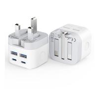 USB C Plug,2Pack 40W Multiport USB Wall Plug Dual USBC Plug Fast Charge UK Charging Plug for iPhone 16 16 Pro 15 14 13 12 11 Pro Max Plus X