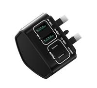 USB C Plug,40W 4-Port Fast Charger Plug Adaptor UK for iPhone 17 16 15 14 13 12 Pro Pro Max Plus, Samsung, Google, iPad, Dual PD Power Adapter + QC USB Wall Charger, Multi Type C Charging Plug