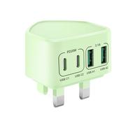USB C Plug, 40W 4-Port Multi USB Plug UK Fast Charger for iPhone 16 15 14 13 12 11 Pro Max Plus XS XR, iPad, Samsung, Fast Charging Plug Dual Type C Power Adapter+ QC USB Wall Plug Charger Head