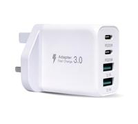 USB C Plug 40W Multi USB C Charger with 2×USB-C & 2×USB-A Port Phone Charger For iPhone 17/16/15/14 Pro Max iPad AirPods Samsung Galaxy Google Pixel USB Plug UK Portable Charger