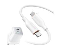 USB C Plug and USB C Charger Cable（6ft/1.8m）, Anker 40W USB C Fast Charger, 2-Port Compact Charger, Compatible with iPhone 15/15 Pro/15 Pro Max/14/14 Pro/14 Pro Max, Galaxy, iPad, and More