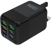 USB C Plug Fast Charge, 150W 6-Port Multi USB Charger Plug UK PD Power Adapter +QC Wall Plug Multiport Type C Charging Plug Compatible with i Phone 17/16 15 14 13 12 11 Pro Max XR 8, Samsung, Tablets