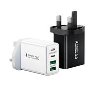 USB C Plug Fast Charge, 2-Pack 40W Multi USB Plug Fast Charger UK Charging Plug for iPhone 16 15 14 13 12 11 Pro Max Plus, Samsung, Multiport USB Wall Plug Dual USBC Power Adapter Type C Charger Head