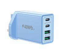 USB C Plug Fast Charge, 40W 4-Port USBC Charger Dual Port PD Power Adapter + QC Wall Charger, Multi USB Plug Charger UK Type C Charging Plug for iPhone 17 16 15 14 13 12 11 Pro Max, iPad, Samsung