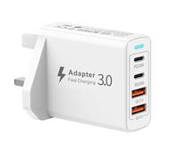 USB C Plug Fast Charge, 40W 4-Ports USB C Fast Charger Plug Dual PD Type C Plug Charger+QC3.0 USB Charger Plug, Multi USB Plug Adaptor UK for iPhone 15 Pro Max 14 13 12 11,iPad,Samsung Galaxy S24 S23