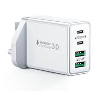 USB C Plug Fast Charge, 40W Multi USB Plug Fast Charger UK Charging Plug for iPhone 16 15 14 13 12 11 Pro Max Plus X XS XR, Samsung, Multiport USB Wall Plug Dual USBC Power Adapter Type C Charger Head