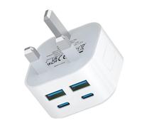 USB C Plug Fast Charge,40W Multi USB Plug UK Charger Plug 4-Port Dual Port PD Power Adapter Wall Plug Multiport MainsType C Charging Compatible with iPhone 17 16 15 14 13 12 Pro Max Plus,iPad