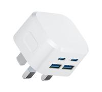USB C Plug Fast Charge for i Phone, 40W/4-Port USBC Type C Charger Plug UK PD Power Adapter with QC USB Wall Plug Fast Charging for iPhone Apple 16/16 Pro Max 15 14 13 12 11 X XS XR 8 7 6 5 SE, iPad