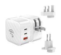 USB C Plug Fast Charge, (GaN) Wall Charger Adapter 65W 3-Port Fast Charging USBC PD Plug Compatible with Doro 8100 8200 8035 E10 A10 A30 Leva X10 L10 5860 1370 1360