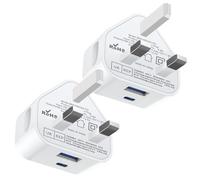 USB C Plug Fast Charge Plug,2 Pack 20W For Apple Watch and iPhone 16/15 Dual Port Type Wall Charger UK Charging for iPhone 17/17 Air/17 Pro Max/16/15/14 Pro Max/13/13 Max/12/11(Cable Not Included)