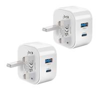 USB C Plug Fast Charge Plug,2 Pack Dual Port Micro USB Plug For Apple iPhone 16/15/15 Pro Max Type C Wall Charger Adapter UK for iPhone 14/14 Pro/14 Pro Max/13/13 Pro/13 Pro Max/12 Pro Max/11 Pro/iPad