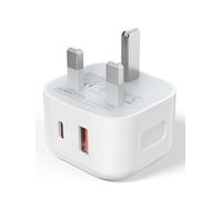 USB C Plug Fast Charge Plug, 20W USB Type C and USB A Wall Charger Power Adapter Plug Fast Charging, Dual Port Mains Charger for iPhone 15/15 Pro/15 Pro Max/14/14 Pro/13/13 Pro/13 Pro Max/12/12 Pro/11