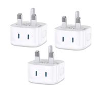 USB C Plug Fast Charge,USBC Fast Charger Plug Adaptor UK Compatible with iPhone 17 Pro Max Air 16e 16 Plus Pro Max 15 14 13 12 11 SE Watch iPad Pro Mini Air,Dual Port Type-C Wall Charging Plugs,3Pack