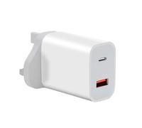 USB C Plug Fast Charger, 20W 2-Port USB C Fast Charging Adapter for iPhone 17 16 15 14 13 12 11 Pro Max SE XS XR 8 Plus SE, iPad(White, One Size)