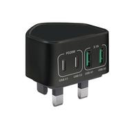 USB C Plug Fast Charger Plug UK for iPhone 17 16 15 14 13 12 11 Pro Max Plus, iPad, Samsung, Huawei, Google, 40W 4-Port USB Wall Plug Fast Charge Multi USBC Charging PlugType C PD Power Adapter