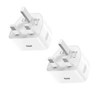 USB C Plug for iPhone 16 15 14 13 12 11 Pro Max Plus X XS XR 8, SE 2020, Pad Pro Air Mini, Samsung Galaxy, 2-Pack 20W Fast Charger USBC Type C Power Charging Head Adapter Charge Wall PD UK TMKUHOR