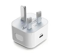 USB C Plug, PD 20W Fast Charge iPhone Charger USB C Power Adapter Wall Head Type-C Charging Adaptor UK Plug for iPhone 16 15 14 13 12 11 Pro Max Plus XS XR X 8 7, Pad Pro Air Mini, Galaxy and More