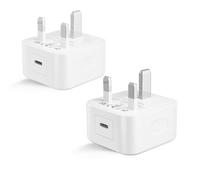 USB C Plug UK, 2 Pack 25W PD Fast Charger Adapter Apple MFI Certified for iPhone 16 15 14 13 12 11 Pro Max Plus X XS XR 8, SE 2020, iPad Pro Air Mini, AirPods Pro, Samsung Galaxy, USBC Type C SFVest