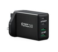 USB C Plug UK, 40W 4-Port USB Plug Fast Charger Plug Multi Charging Plug Dual Type C Power Adapter Multiport Wall Plug Charger Head for iPhone 16 15 14 13 12 11 Pro Max Plus,iPad,Samsung