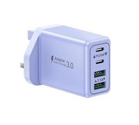 USB C Plug UK, 40W Multi USB Plug 4-Port Fast Charger Plug Dual Port PD Power Adapter + QC Wall Plug, Multiport Type C Charging Plug for iPhone 17 16 15 14 Pro Max Plus 13 12 11, Samsung Galaxy, iPad