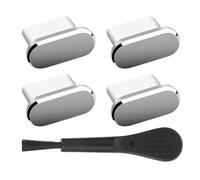 USB C Port Cover Set - 4 Piece Dustproof Plug Set with Brush for Charging and Data Ports, Protective Accessories | Ideal for Phones, Tablets and USB Devices at School, Work