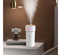 USB-C Portable Cool Mist Humidifier for Bedroom, Office & Yoga - 500mL Capacity, 12-16 Hour Runtime, Quiet Operation, Auto Shut-Off, Includes 12 Co(Beige)