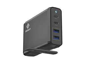 USB C Power Adapter Wall Charger, Egoway 90W PD Multiport Fast Charger 4-Port with 60W & 18W QC 3.0 USB Plug Charger Mains Delivery Adapter and Dual USB A Ports 12W