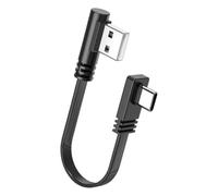 USB C Power Cord 66W, USB a to Type C Cable with Elbow Connectors for Vehicle Console, Desk Devices Sync Wire Low Profile Cable Management Short Power Cord Port Saver Laptop Keyboard Car Console