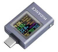 USB C Power Meter USB C Tester, USB Multimeter 4.5-50V 0-12A Two-Way Measurement Voltage Current Capacity Amp Volt Voltmeter Ammeter Detector Color Display Digital Tester for Chargers Power Bank Cable