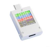 USB-C Power Tester, with PD/QC Fast Charging Protocol Support 0-6A 0-600W Voltage Current Power Capacity Meter Chargers Cables Power(white)