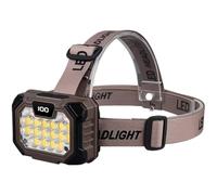 Usb C Rechargeable Headlamp With Red & Blue Warning Light, Cob Leds, Ideal For Fishing, Hiking, Camping, Hands-Free