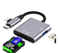 USB C SD Card Reader Adapter OTG 3.0 for iPhone 17 16 15 14 13Pro Max for iPad for Apple Compatible with Samsung Galaxy S26 Digital Camera Memory Stick Micro SD Lightning Data Transfer Adaptor Android