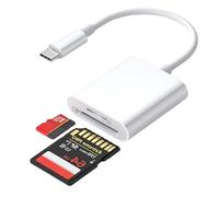 USB C SD Card Reader, Dual Slots Camera Card Viewer Memory Card Reader, SD to USB Type C OTG Adapter, Sd CardReader Adapter, Compatible with IOS, Android, Windows, MacOS, Linus etc. (White)