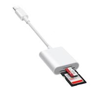 USB C SD Card Reader, Memory Card Reader Adapter with 2 Slots, SD Card and TF/Micro SD Card Slot, Type C Card Reader for iPhone 15 16/iPad/MacBook/Mac, and More Type-C Devices, Plug and Play