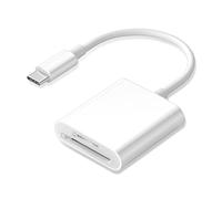 USB C SD Card Reader, Type C Card Reader with Dual Slot Memory Card Reader Trail Camera Viewer USB C to SD Card OTG Adapter for iPhone 15 16/iPad/MacBook/Mac, and More Type-C Devices, Plug and Play