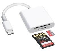 USB C SD Card Reader, Type C Memory Card Adapter with Dual Slots Trail Camera Viewer Supports SD and TF Card Adapters for iPhone 16/15 iPad MacBook MAC Laptop and More, Plug and Play