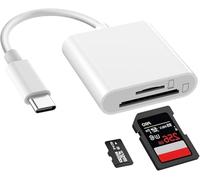 USB C SD card reader, type C SD card adapter card reader USB C with SD/Micro SD card adapter, card reader memory card reader for iPhone 15, Mac, iPad Pro Air 2020/2021, Galaxy S21/S22/S23, Xiaomi