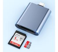 USB-C SD/TF Card Reader 170MB/s, Type-C Micro SD Card Adapter Aluminium | External Memory Card Reader for SD/Micro SD/SDHC/SDXC/MMC, iPhone 15 16 17,MacBook iPad Pro/Air,Galaxy S26, Surface Pro,etc.