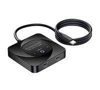 USB C Selector, 2 in 1 Output 8K 60Hz HD Type C Bi Direction Switcher Splitter for Monitor, One Button Power Indicator