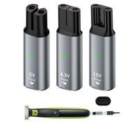 USB-C Shaver Adapter Set Compatilbe with Philips, One Blade 4.3V 5V 15V Set Compatible with Philips Norelco Oneblade QP2520 QP2515 QP2620 Oneblade HQ850 Norelco QP2834 QP4530 7000 5000 3000 Series