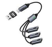 USB C Splitter 1 in 3 Out, Type C Splitter, Type C Male to USB C Female Port Adapter, Data & Charger Power, Compatible with iPhone 16/15, iPad, MacBook, Samsung Galaxy, With USB Adapter