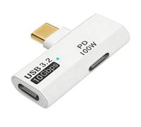 USB C Splitter 2 in 1 Adapter, 100W PD Fast Charging & 10Gbps Data Transfer, USB C OTG Adapter, USB C Male to Dual Female Extender for iPhone 15 Pro Max, Steam Deck, MacBook, iPad, Galaxy S24